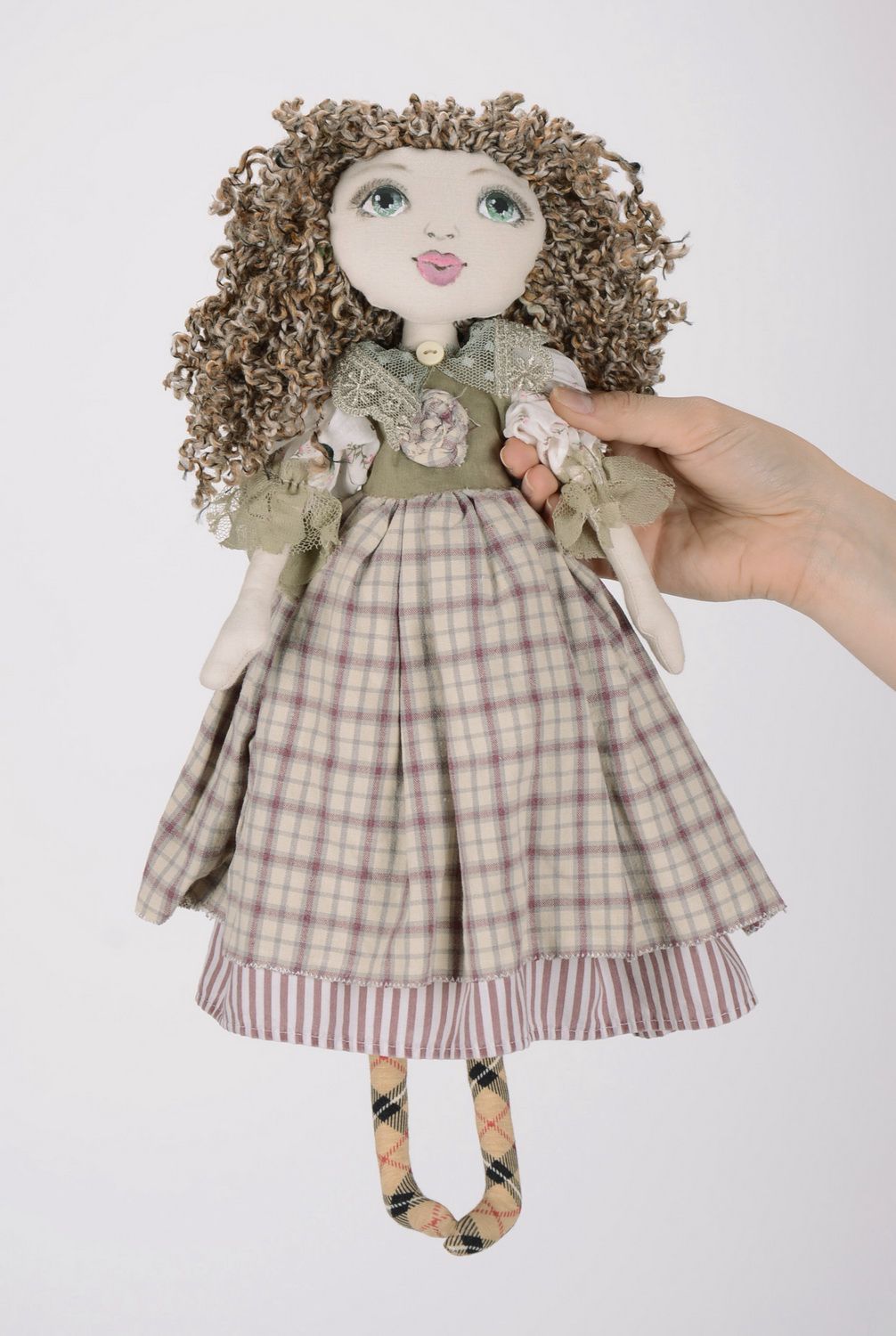Handmade textile doll Curly Sue photo 2