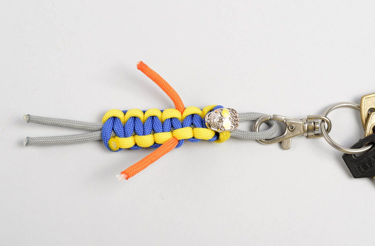 Unusual handmade phone charm woven cord keychain cool keyrings gift ideas photo 2
