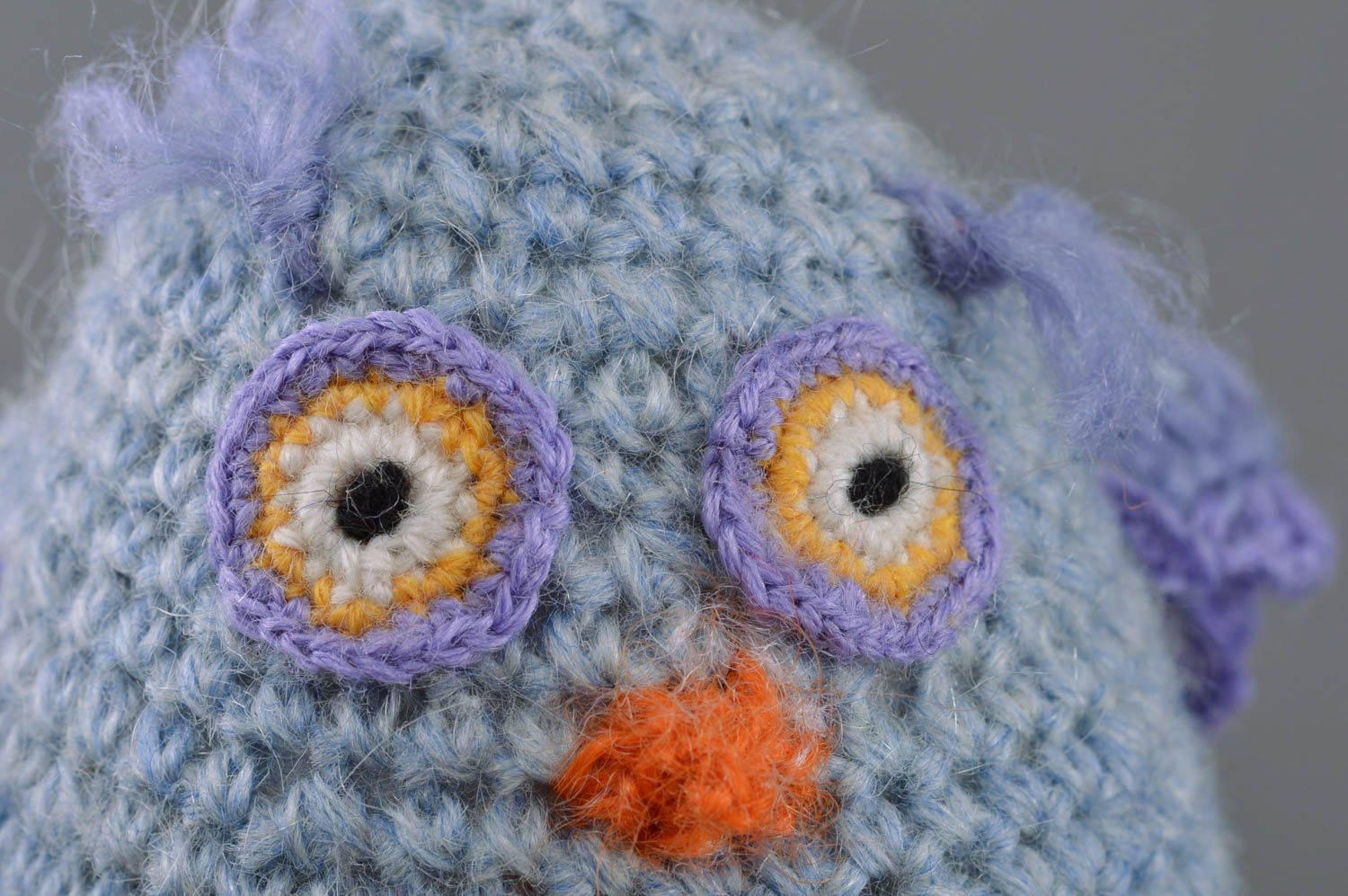 Peluche tricotée chouette faite main de petite taille cadeau pour enfant photo 2