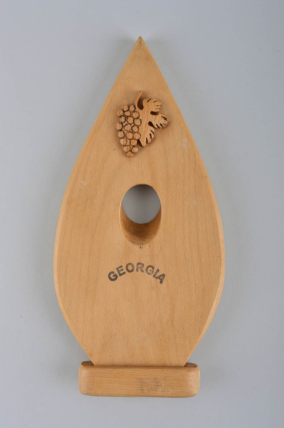 Porte-bouteille en bois de hêtre fait main design original Déco maison photo 3