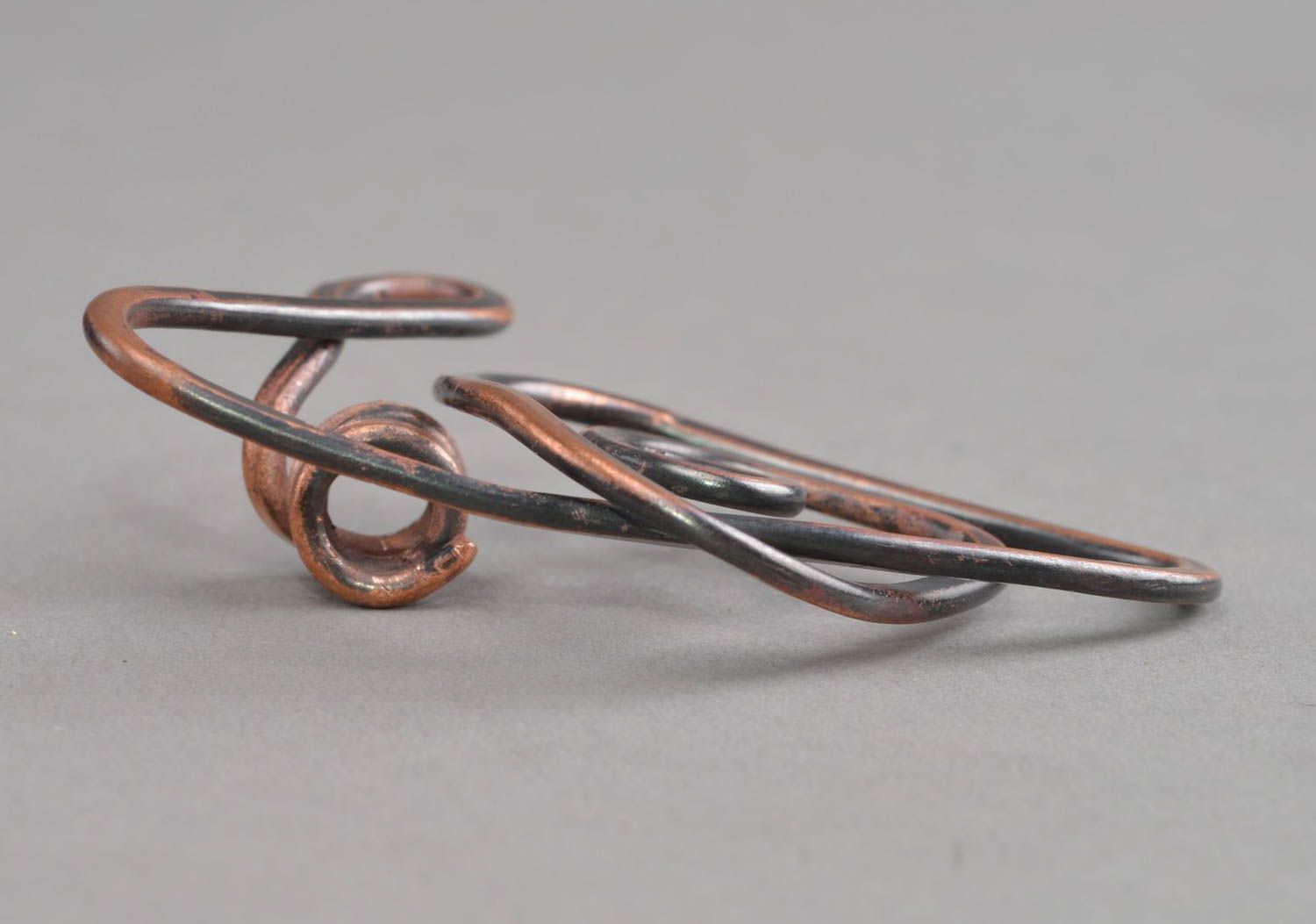 Copper unusual handmade pendant beautiful metal necklace unusual accessory photo 4