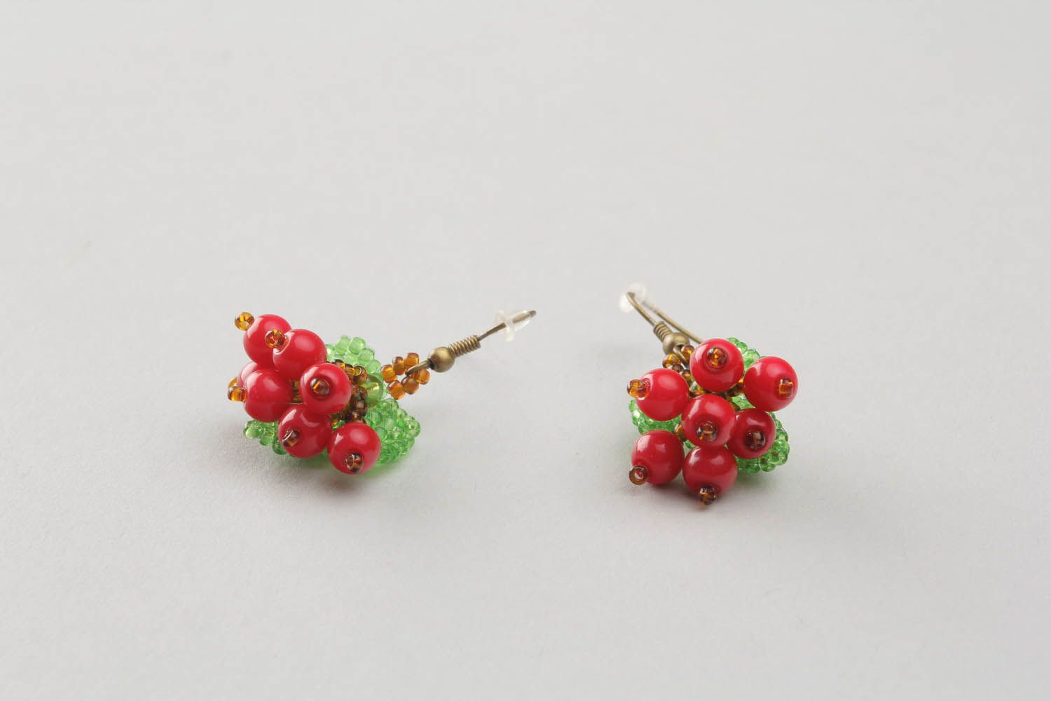 Earrings woven of Czech beads photo 5