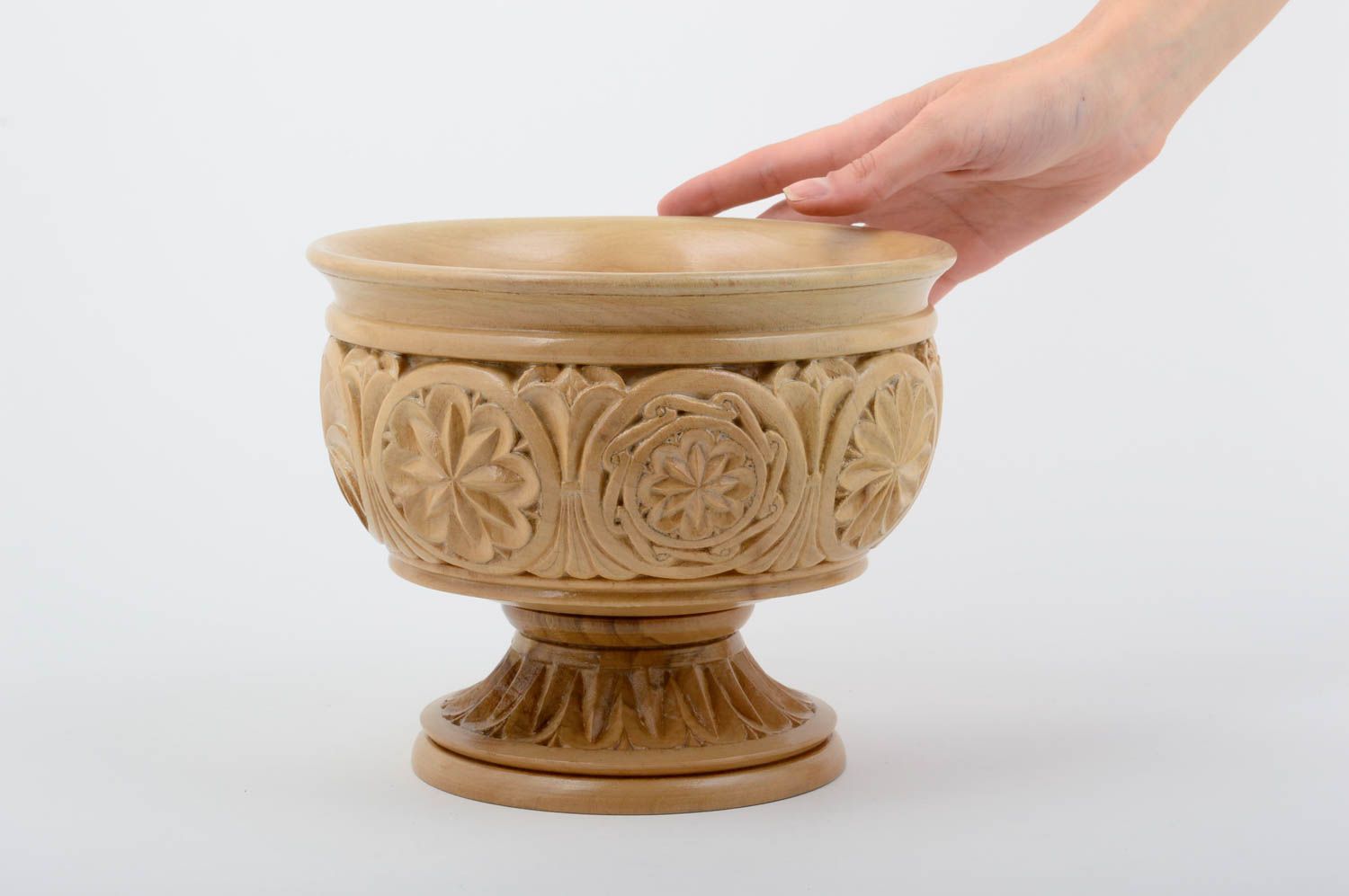 Декор для дома ручной работы красивая ваза маленькая белая декор из дерева фото 5