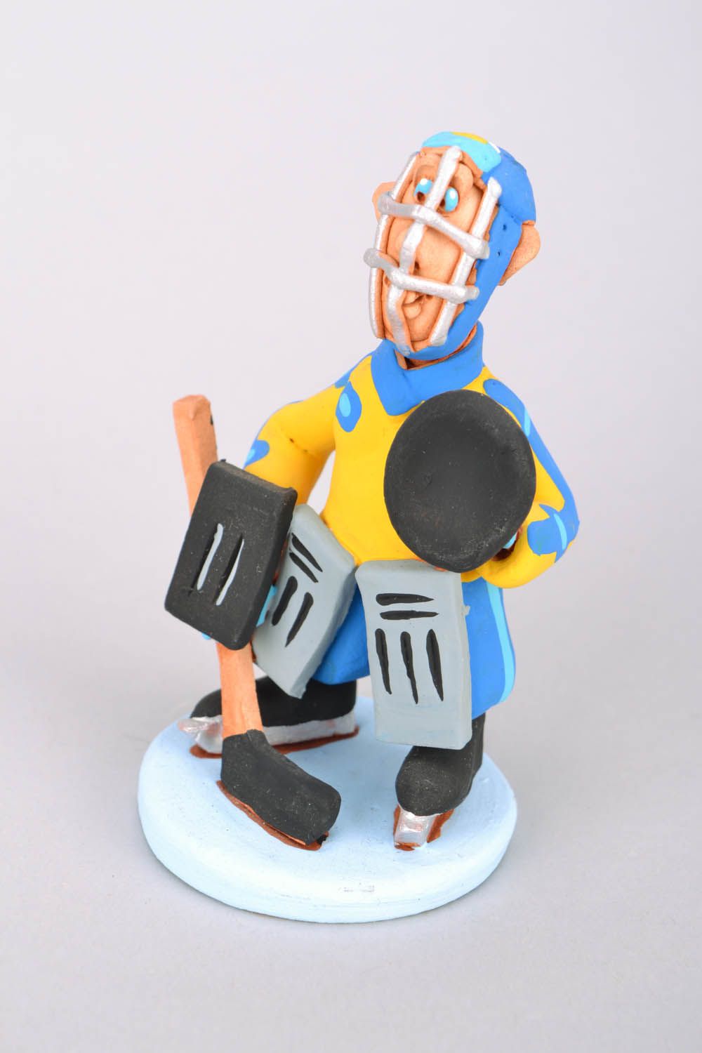 Statuette originale Hockeyeur - gardien de but photo 3