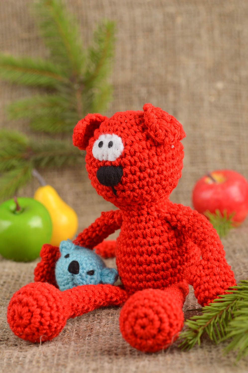 Crocheted cat toy handmade cat toy kids soft toy crocheted small toy children gifts  photo 1