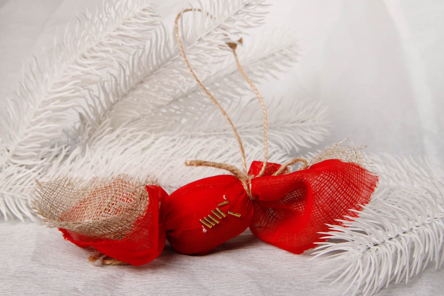 Décoration du sapin de Noël faite main bonbon rouge Décoration Nouvel An photo 1