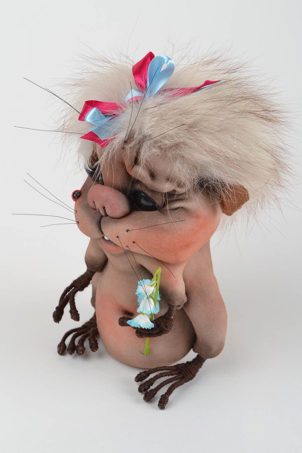 Handmade Hamster Spielzeug Stoff Kuscheltier Geschenk für Kind Haus Deko  foto 4
