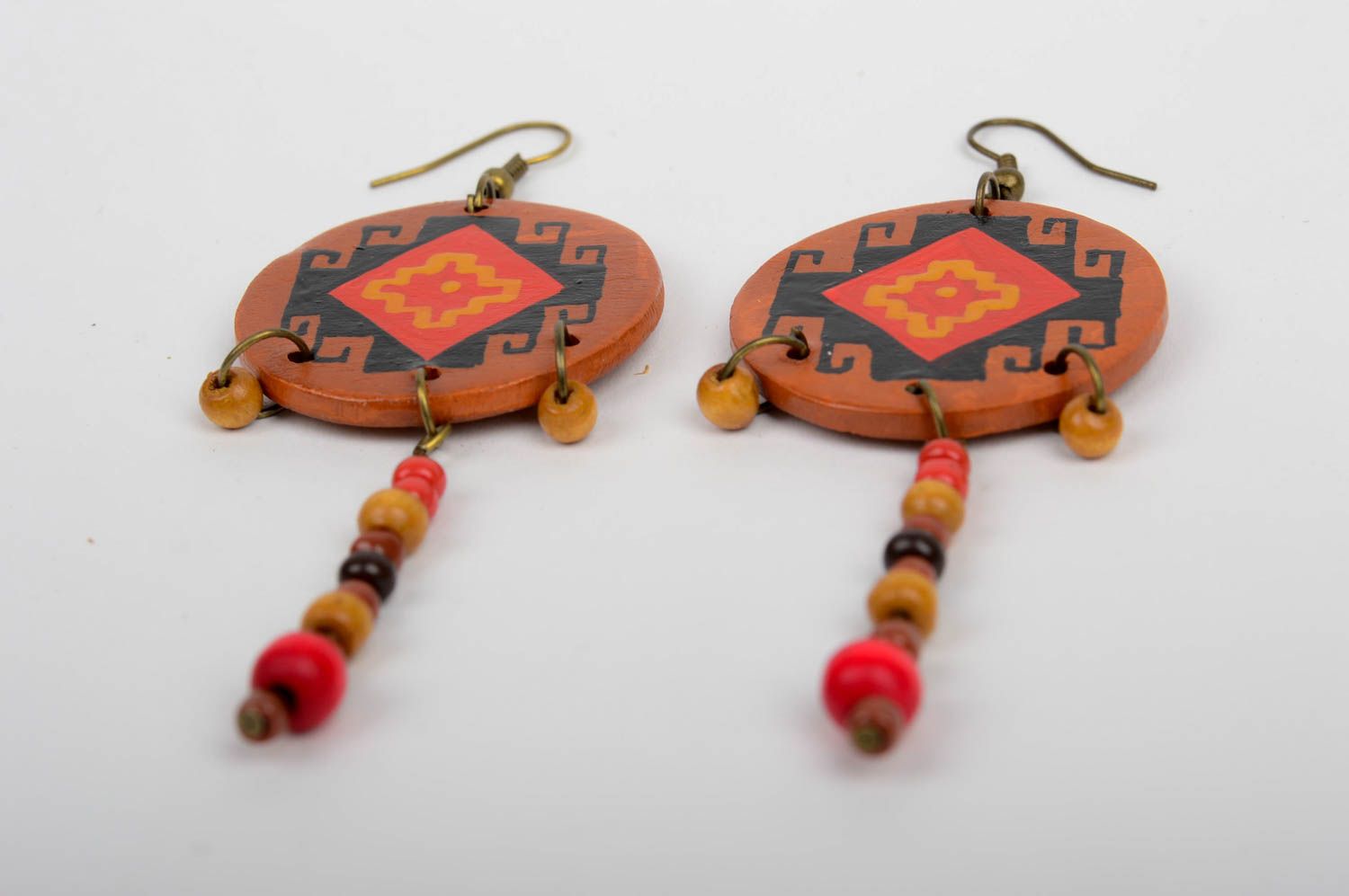 Handmade accessories unusual earrings ceramic round-shaped earrings women gift photo 4