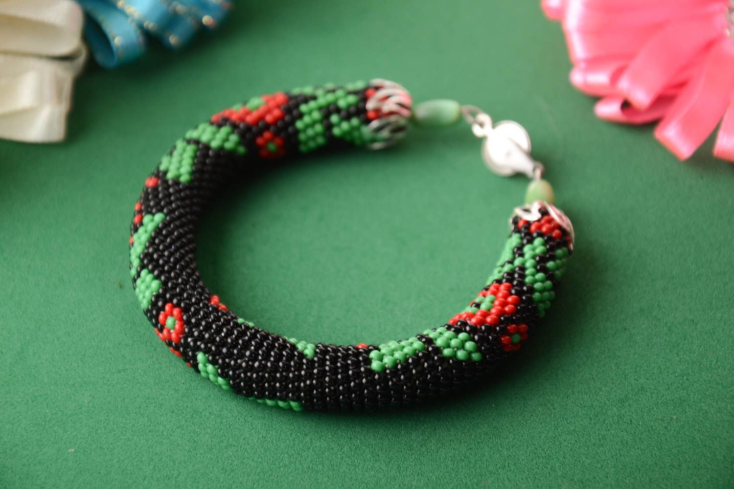 Unusual handmade bracelet designs beaded cord bracelet accessories for girls photo 1