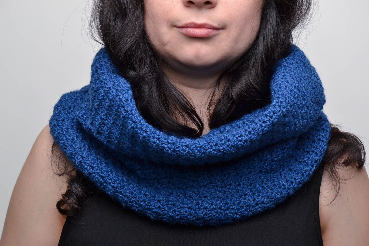 Blue warm collar scarf photo 5