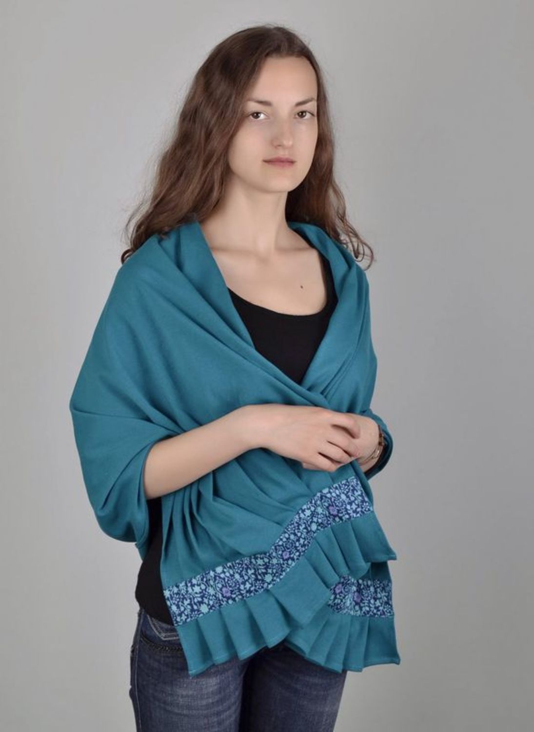 Stole Scarf of Sea-Green Color photo 1
