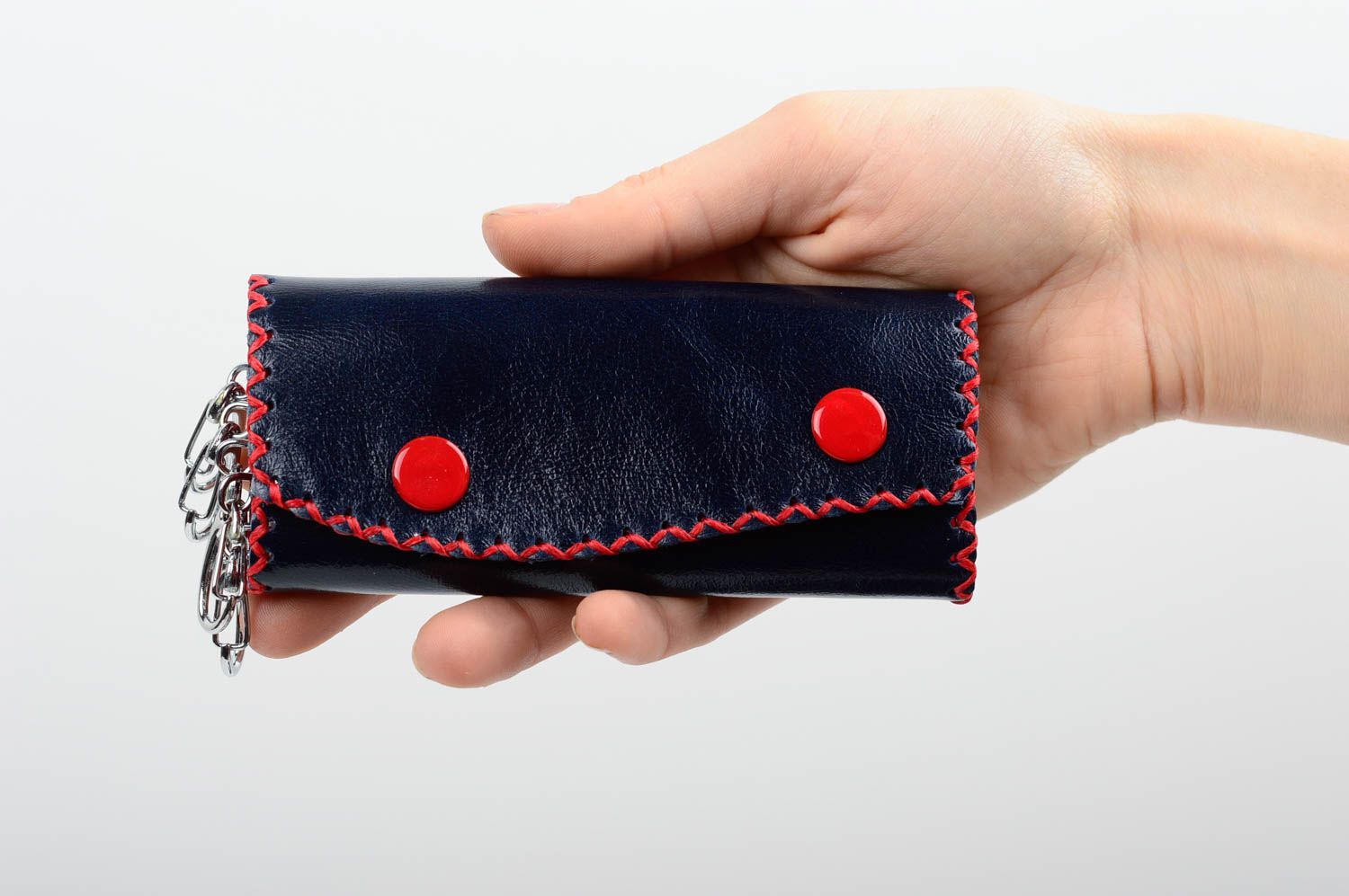 Stylish handmade leather key case for women designer accessories gift ideas photo 2