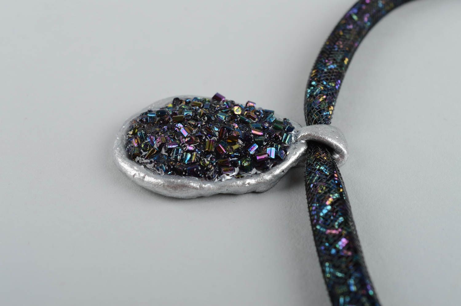 Unusual handmade plastic pendant beaded pendant fashion accessories for girls photo 5