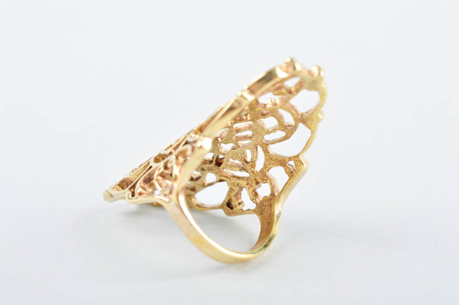 Unusual handmade metal ring beautiful jewellery exclusive brass ring for girls photo 4