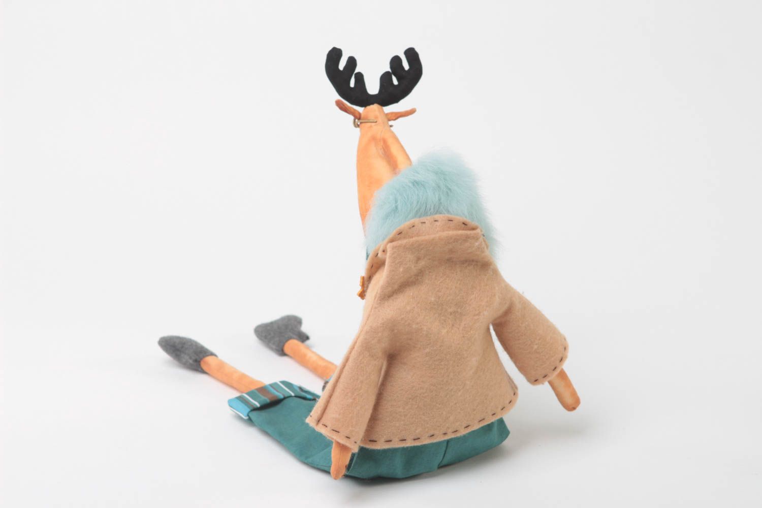Handmade designer soft toy soft interior decor toy unusual deer cute toy photo 4