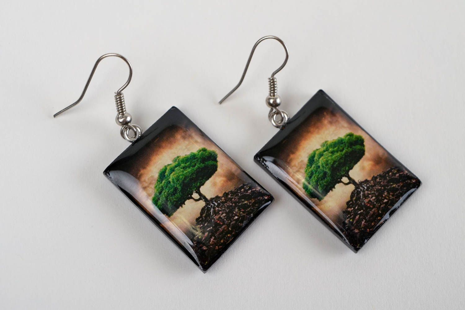 Handmade earrings dangling earrings polymer clay unique jewelry gifts for girls photo 3
