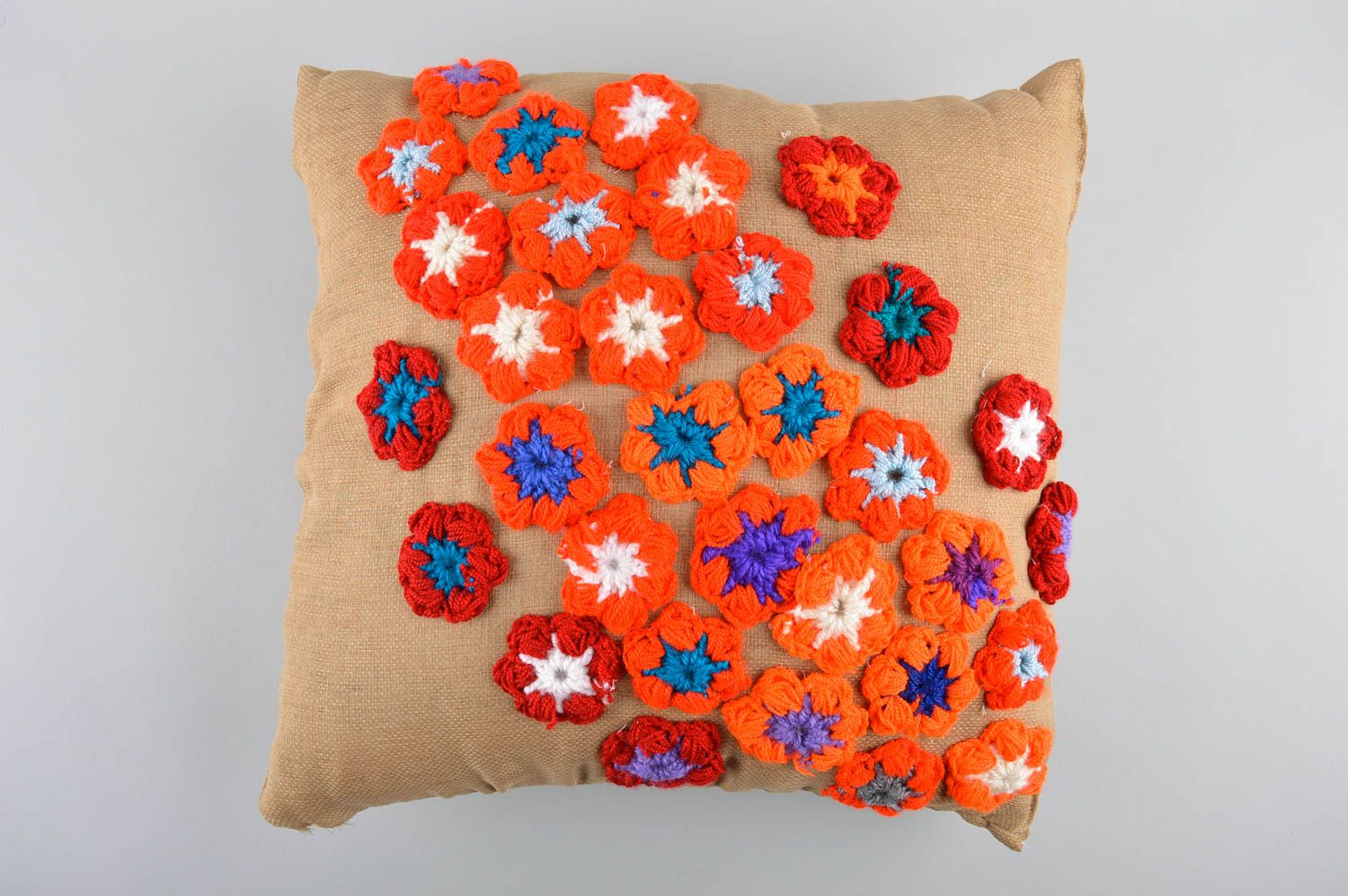Подушка на диван хэнд мэйд декор для дома диванная подушка хлопковая с цветами фото 1