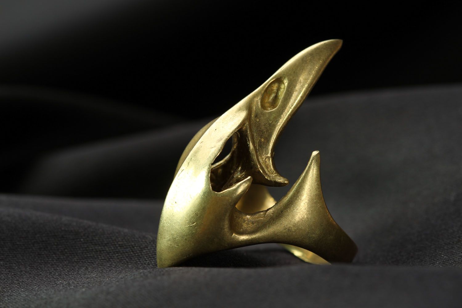 Кольцо из бронзы Череп ворона  фото 5