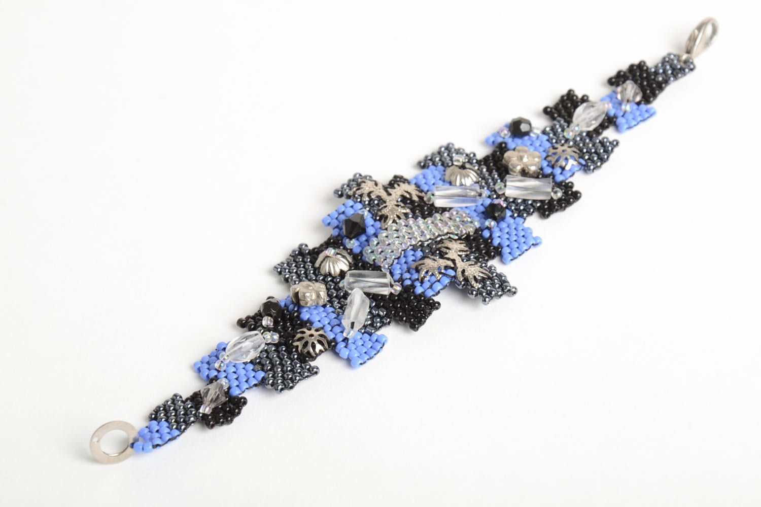 Handmade designer seed beaded bracelet unique accessory present for woman photo 3