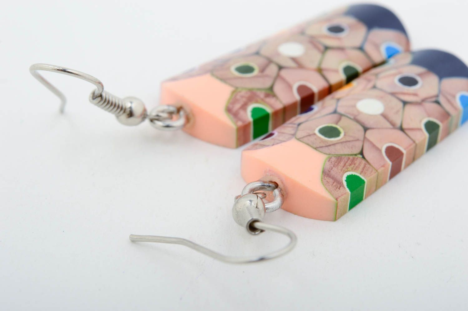 Handmade schöne Schmuck Ohrringe Designer Schmuck aus Stiften Frauen Accessoire foto 5