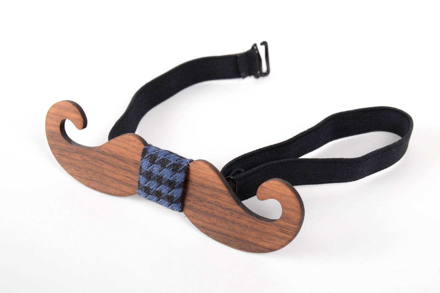 Noeud papillon design fait main en bois moustache Accessoire pour homme photo 3