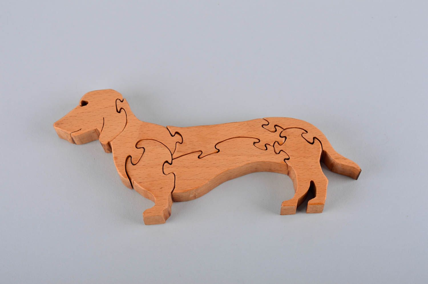 Rompecabezas de madera perro artesanal juguete infantil pasatiempo original foto 4