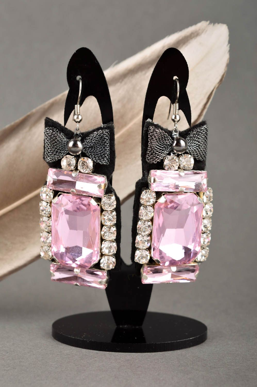 Crystal earrings designer earrings handmade jewelry evening earrings for women photo 1