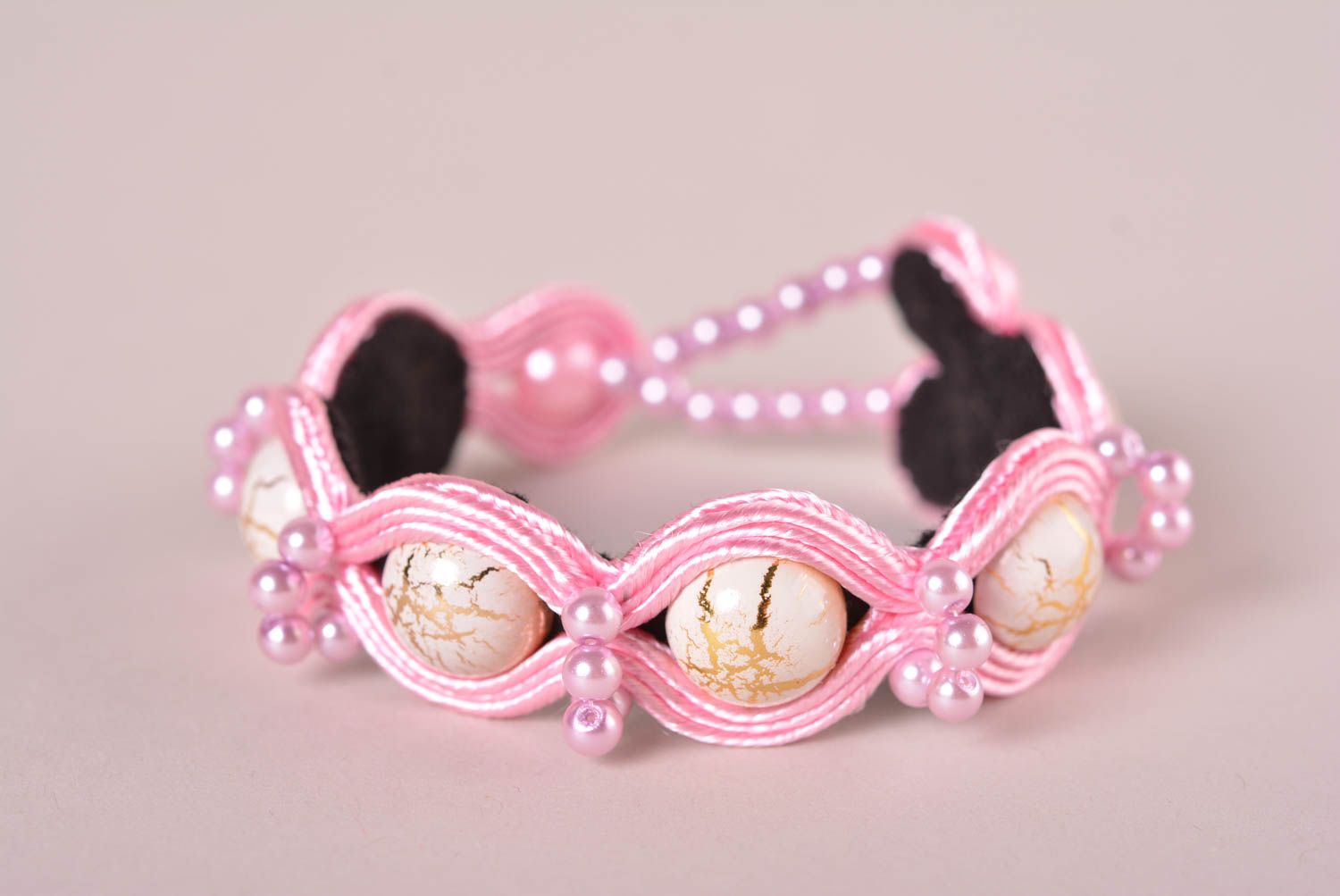 Stylish handmade soutache bracelet beaded bracelet costume jewelry designs photo 1