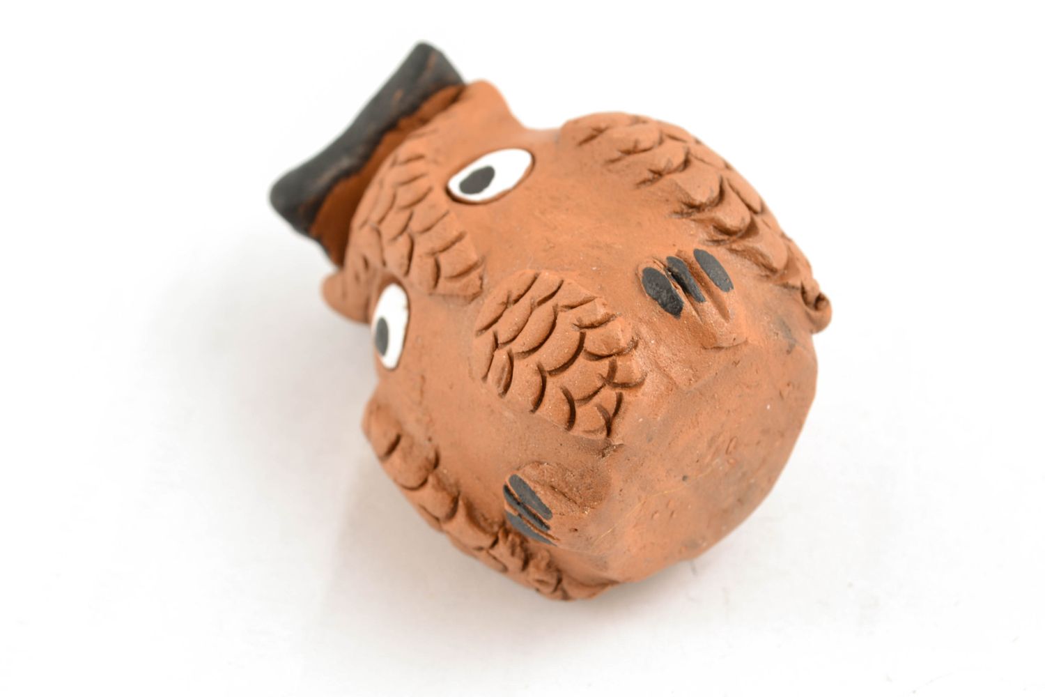 Figurine hibou sage en argile faite main photo 4