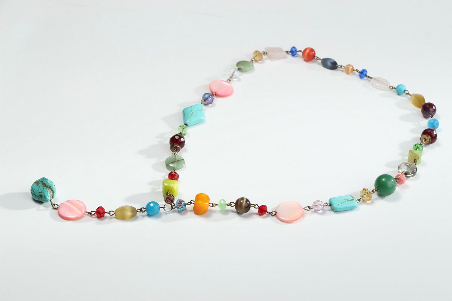 Multi-colored natural stone necklace photo 2