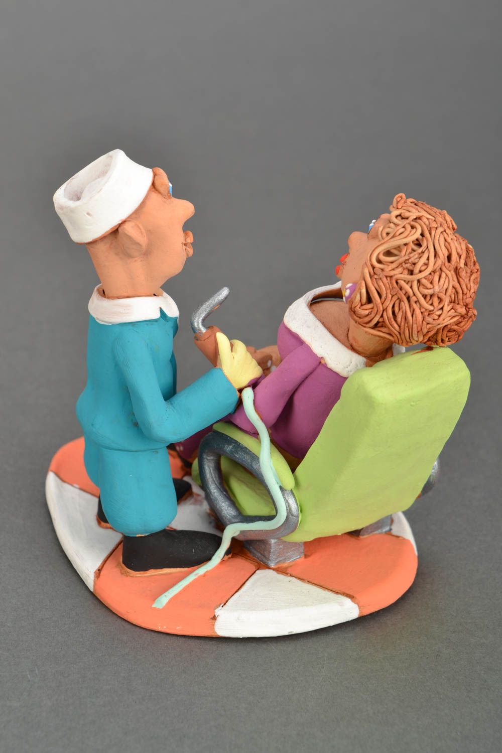 Homemade clay statuette Dentist and Patient photo 5