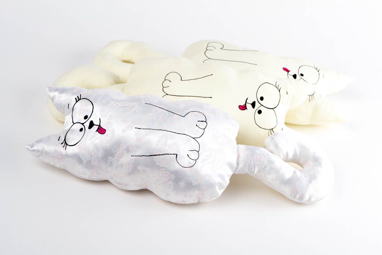 Игрушка-подушка ручной работы декоративная подушка детская игрушка котик фото 2