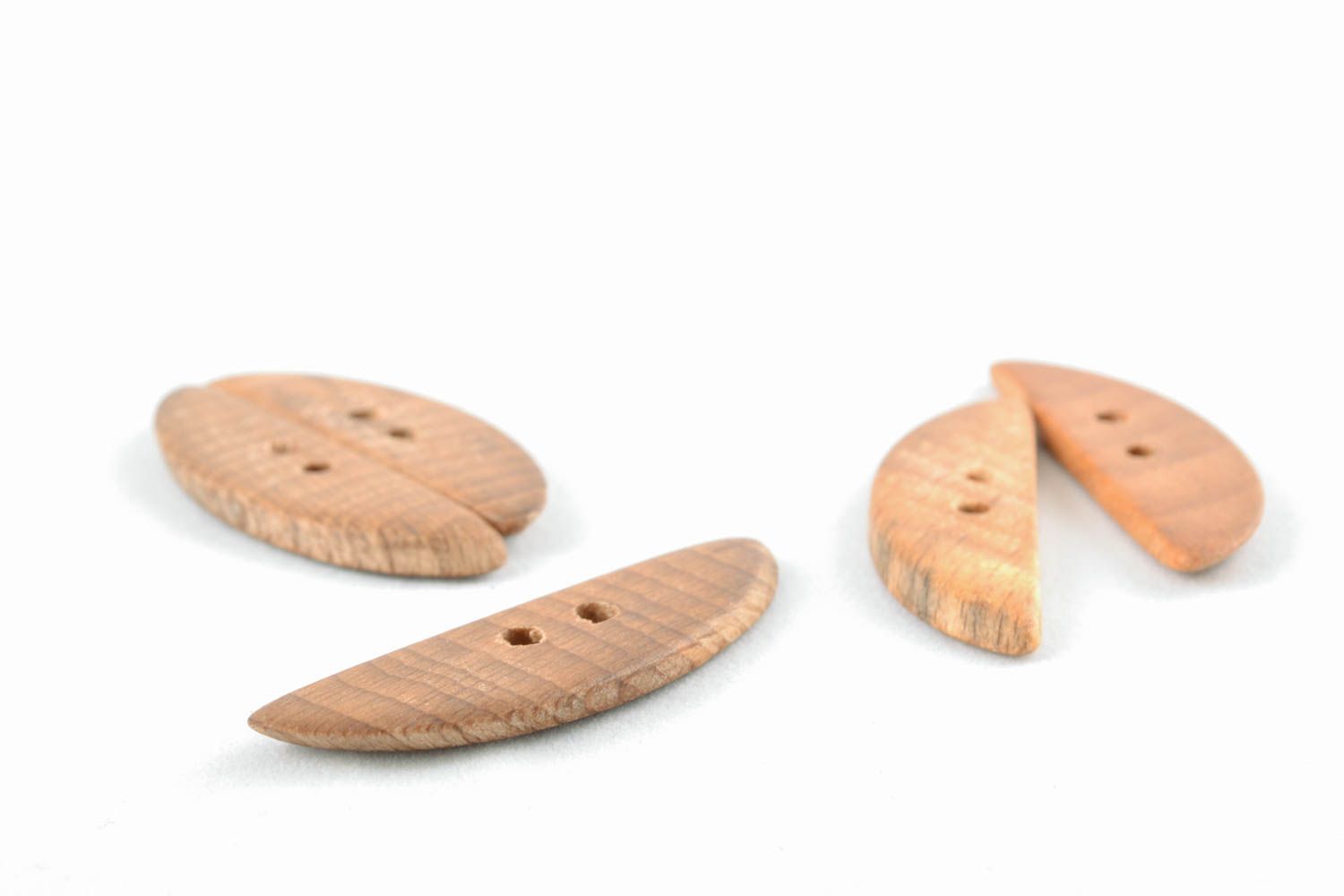 Botones de madera Semiovalados foto 2