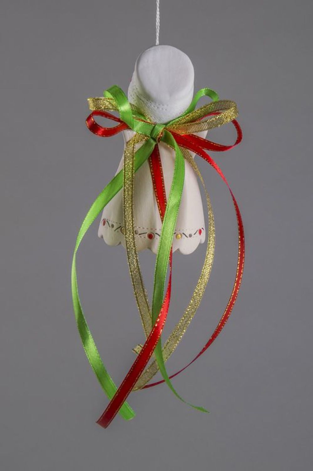 Original gift - ceramic bell with ribbons photo 4