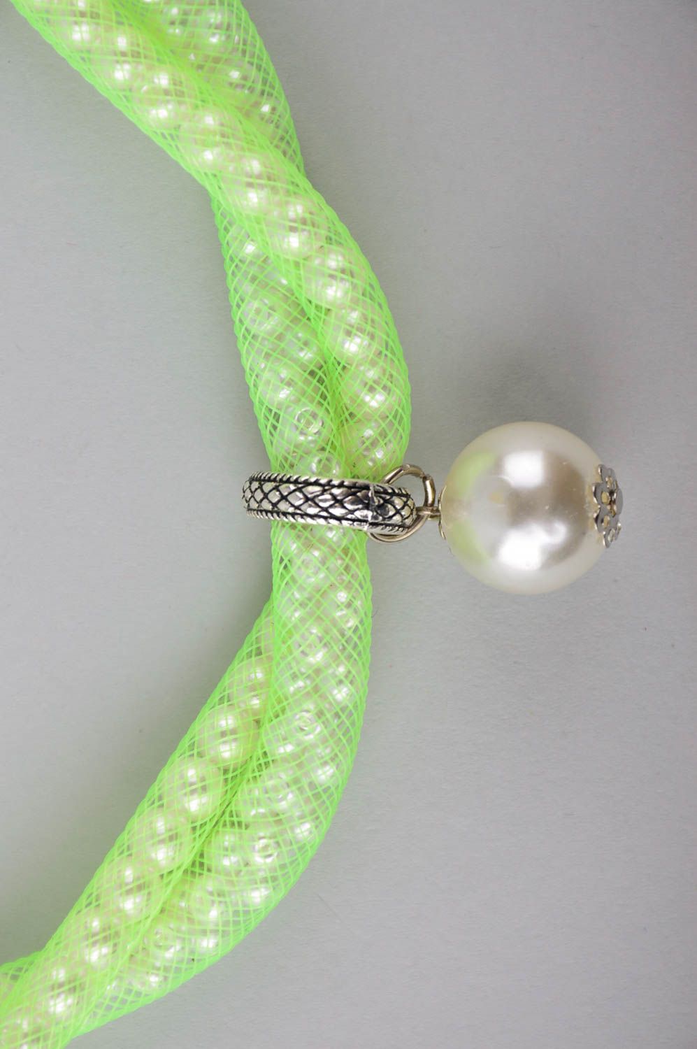 Collar original de perlas artificiales bisutería artesanal regalo para mujer foto 4