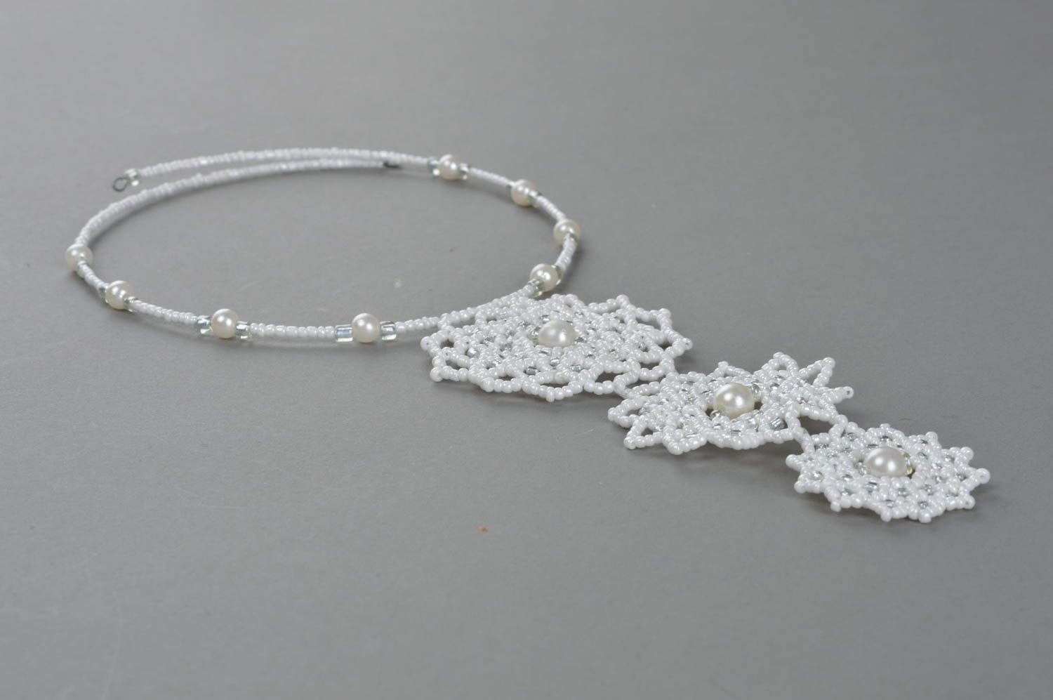 Handmade beaded pendant seed beads jewelry designer accessory for girls photo 4