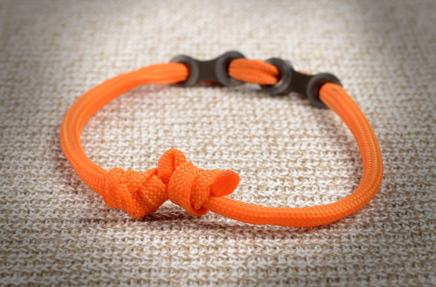 Bracelet paracorde Bijou fait orange fin textile Accessoire femme homme photo 5