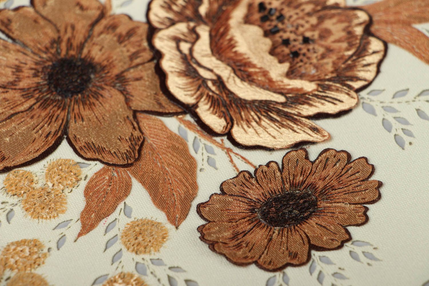 Guardanapo oval painel feito à mão Flores guardanapo decorativo de tecido foto 2