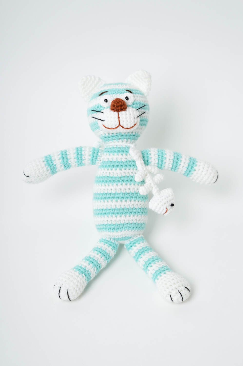 Baby toy handmade soft cat toy striped toy handmade toy for baby animal toys  photo 3