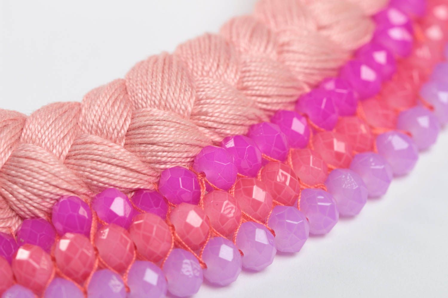 Handmade Modeschmuck Halskette Damen Collier Accessoire für Frauen rosa zart foto 3