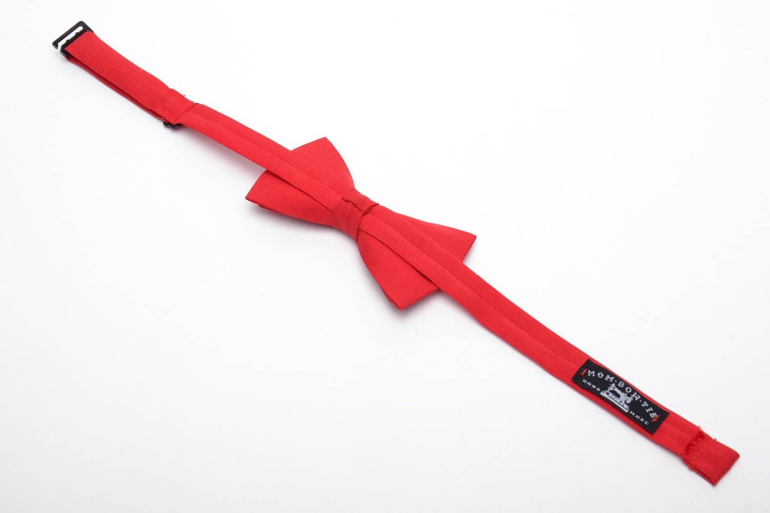 Красный галстук-бабочка из габардина  фото 4