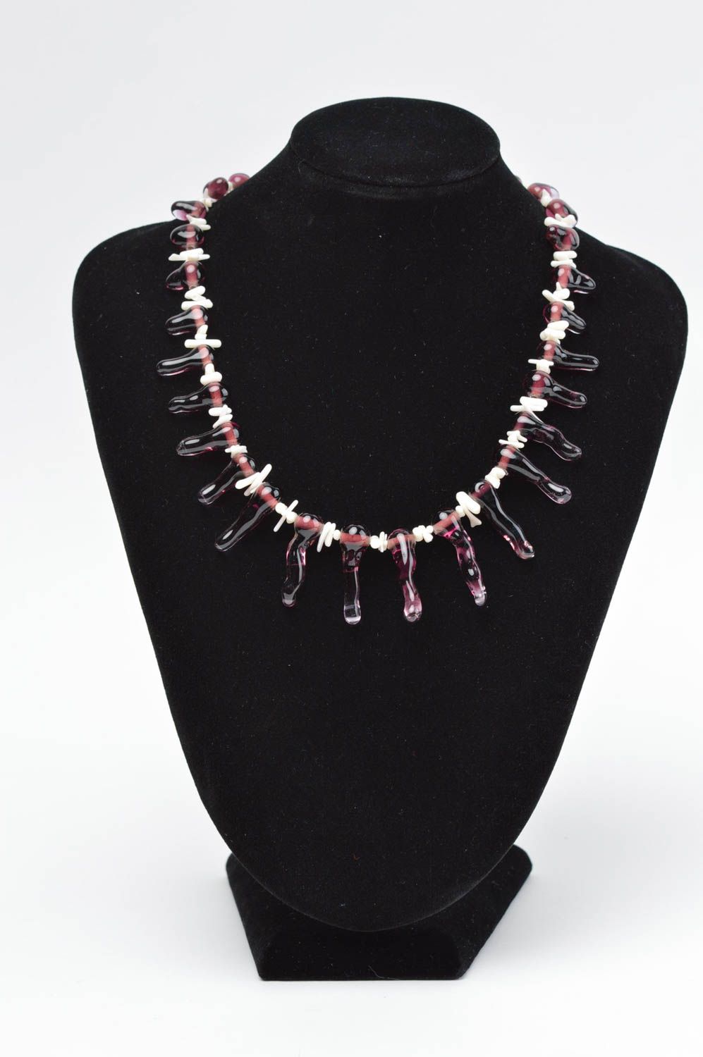 Beautiful handmade glass bead necklace beadwork ideas accessories for girls photo 1