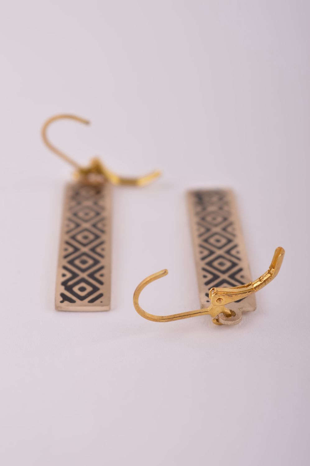 Украшение из латуни handmade серьги из натуральных камней модные серьги длинные фото 5