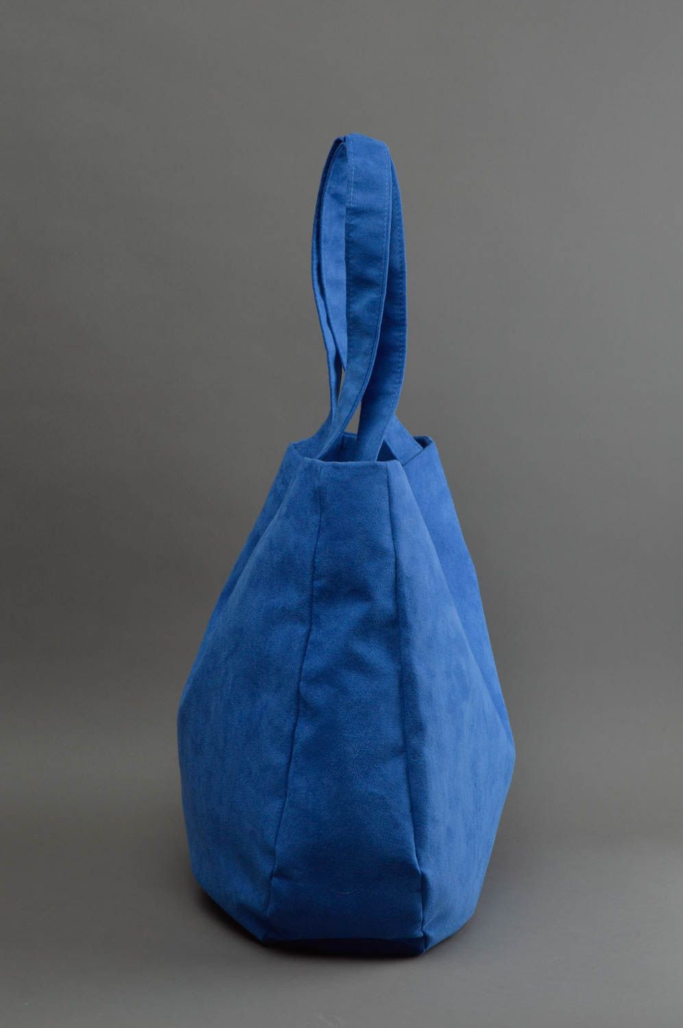 Bolso de moda de gamuza azul hecho a mano regalo original accesorio de mujeres foto 2