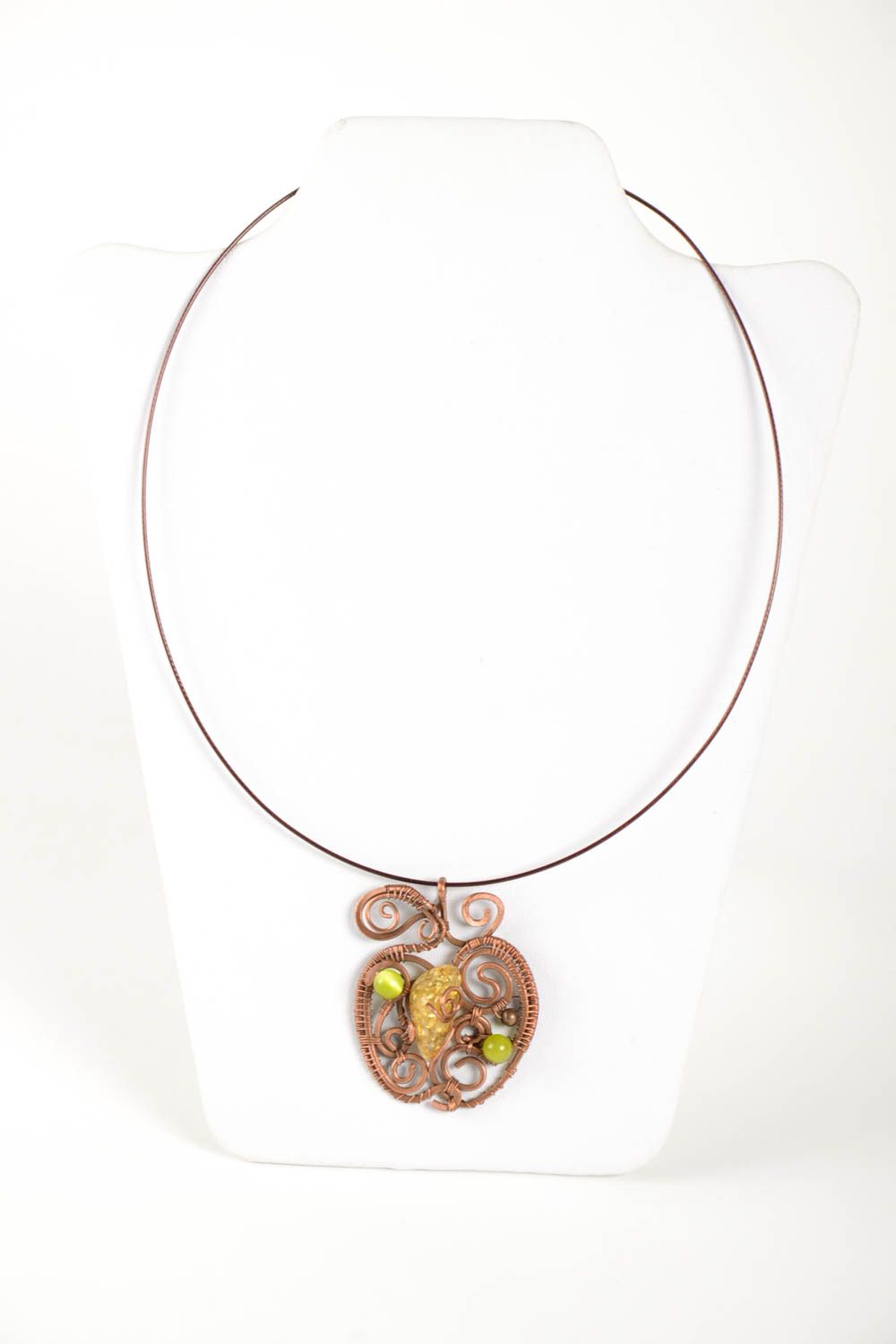 Copper pendant handmade copper wire jewelry stylish accessories for women photo 2