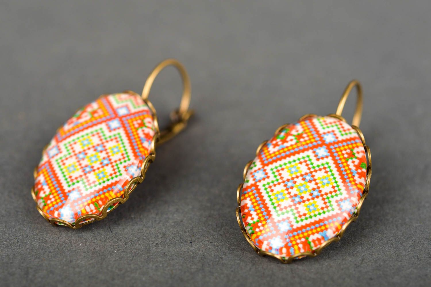 Handmade unusual earrings designer cute jewelry stylish metal accessories photo 2