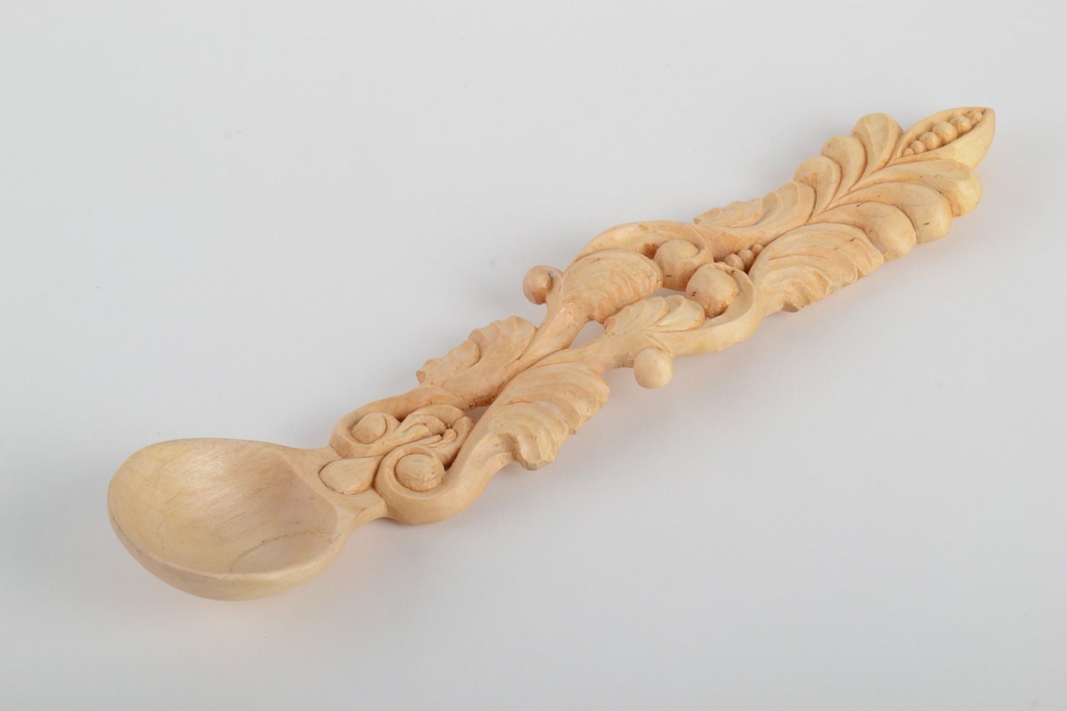 Handmade large wooden spoon with art carving in ethnic style for wall decoration  photo 2