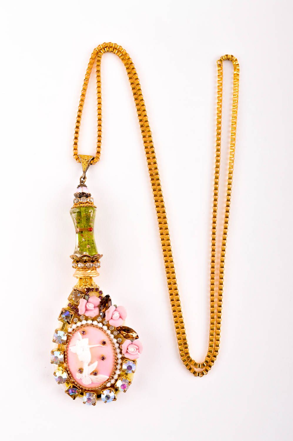 Handmade pendant unusual pendant for women designer accessory with stones photo 2