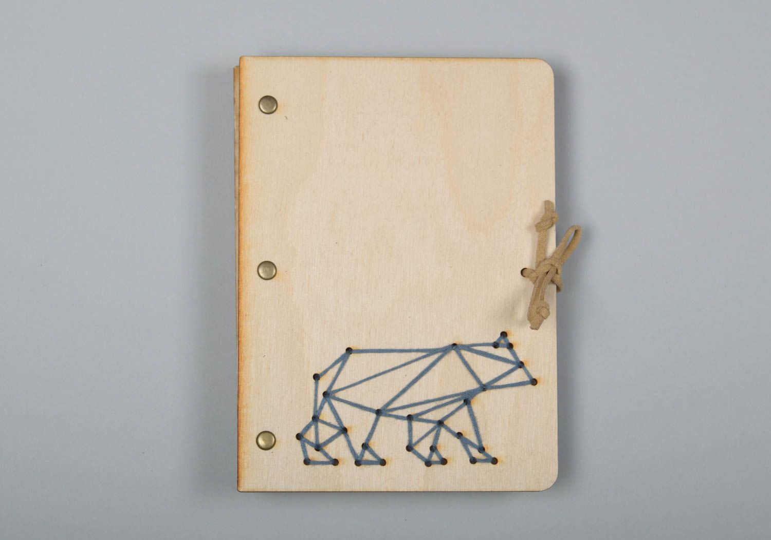 Designer notebook handmade wooden notepad designer diary present for student photo 1