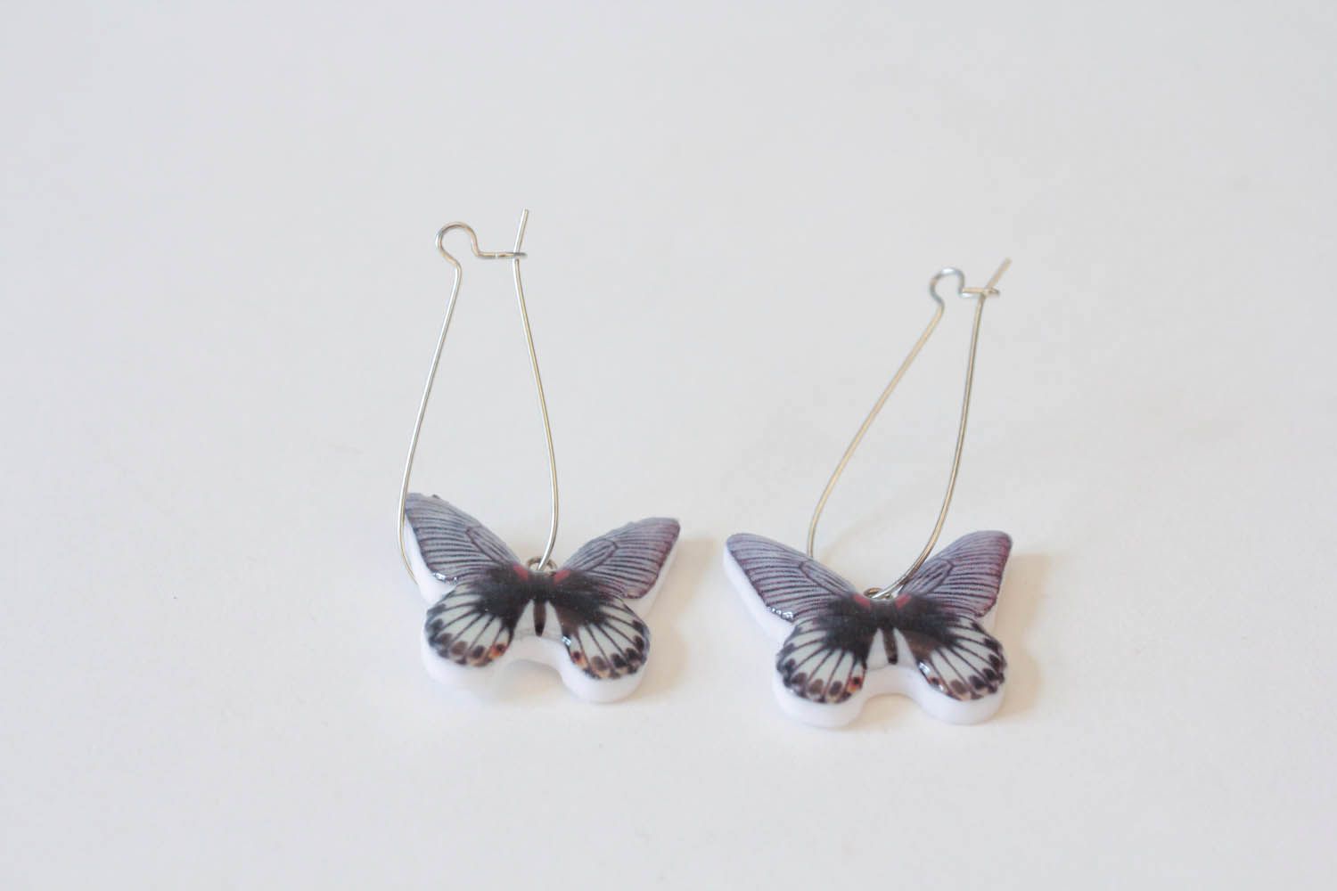 Polymer clay butterfly earrings photo 2